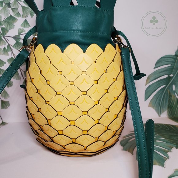 MAKE AN OFFER Kate Spade Pineapple Crossbody Bucket Bag Amazing Colada Novelty - Picture 3 of 8